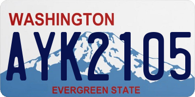 WA license plate AYK2105