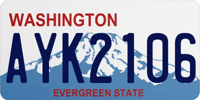 WA license plate AYK2106