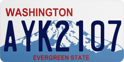 WA license plate AYK2107