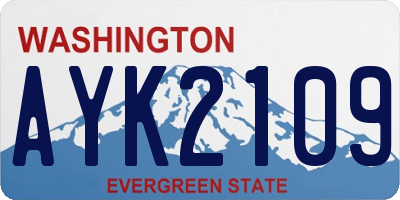 WA license plate AYK2109