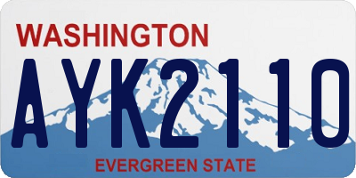 WA license plate AYK2110