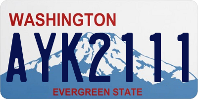 WA license plate AYK2111