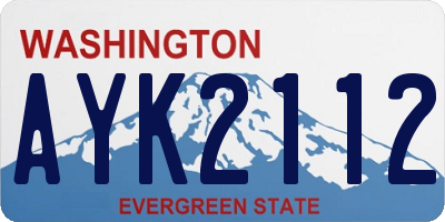 WA license plate AYK2112