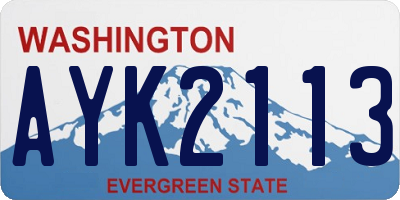 WA license plate AYK2113