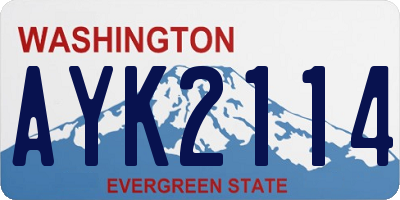 WA license plate AYK2114