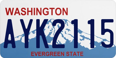 WA license plate AYK2115