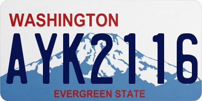 WA license plate AYK2116