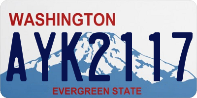 WA license plate AYK2117