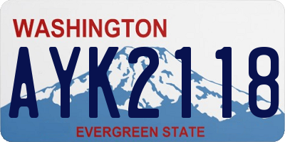 WA license plate AYK2118
