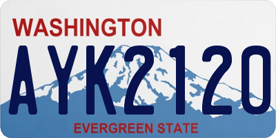 WA license plate AYK2120
