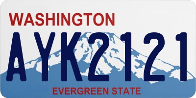 WA license plate AYK2121