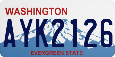 WA license plate AYK2126