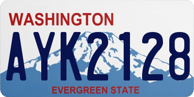 WA license plate AYK2128