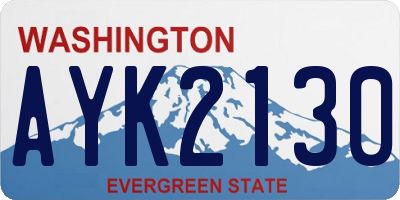 WA license plate AYK2130
