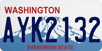 WA license plate AYK2132