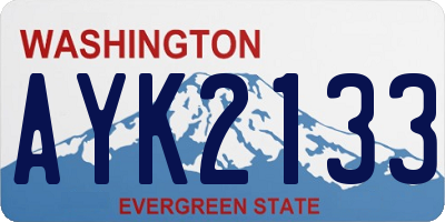 WA license plate AYK2133