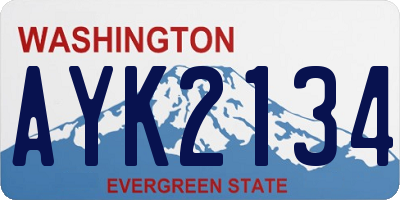 WA license plate AYK2134