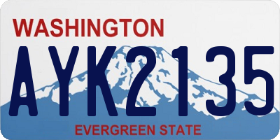 WA license plate AYK2135