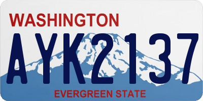 WA license plate AYK2137