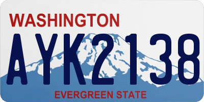 WA license plate AYK2138