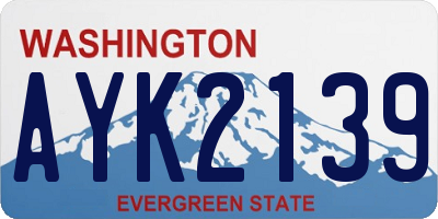 WA license plate AYK2139