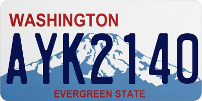 WA license plate AYK2140