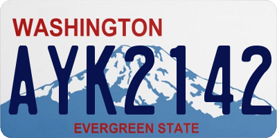 WA license plate AYK2142