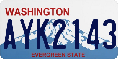 WA license plate AYK2143