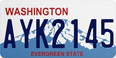 WA license plate AYK2145