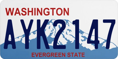 WA license plate AYK2147