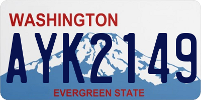 WA license plate AYK2149