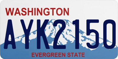 WA license plate AYK2150
