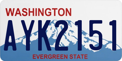 WA license plate AYK2151