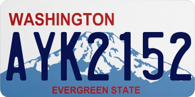 WA license plate AYK2152