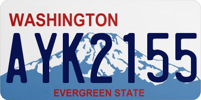 WA license plate AYK2155