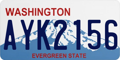 WA license plate AYK2156