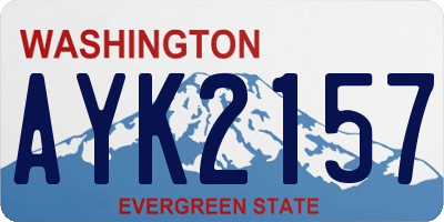 WA license plate AYK2157