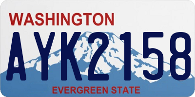 WA license plate AYK2158