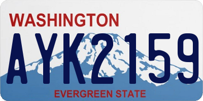 WA license plate AYK2159