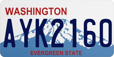 WA license plate AYK2160