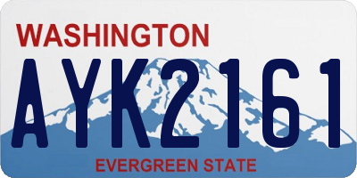 WA license plate AYK2161