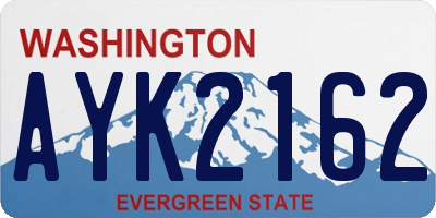 WA license plate AYK2162
