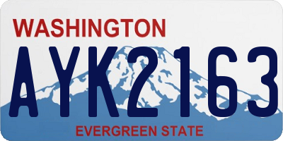 WA license plate AYK2163