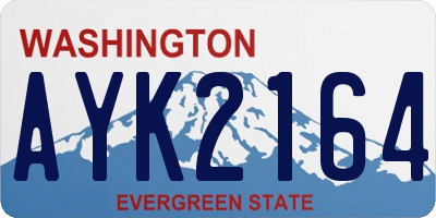 WA license plate AYK2164