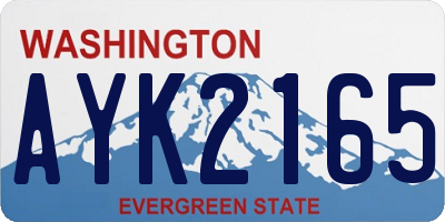 WA license plate AYK2165
