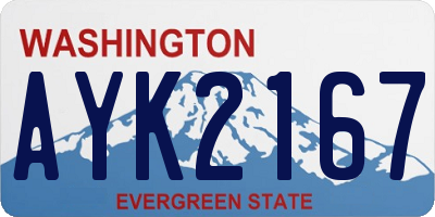 WA license plate AYK2167