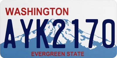 WA license plate AYK2170
