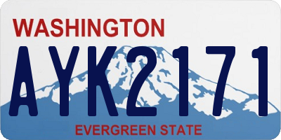 WA license plate AYK2171