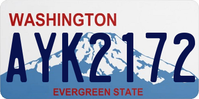 WA license plate AYK2172