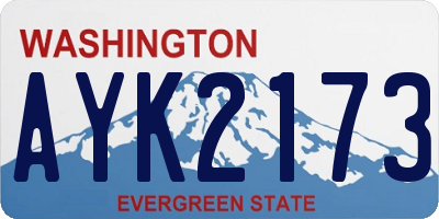 WA license plate AYK2173
